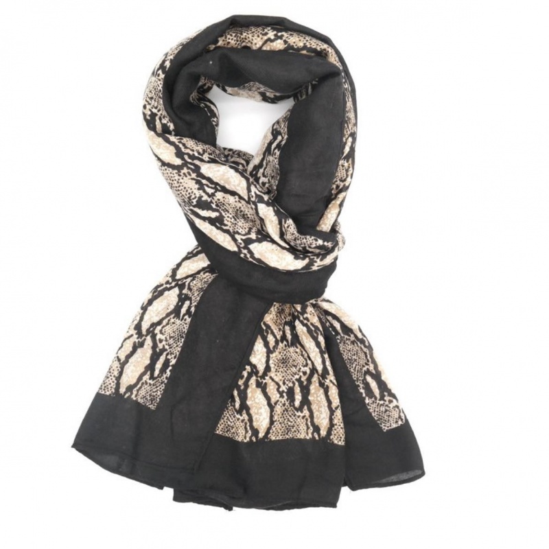 Snakeskin Scarf - Black